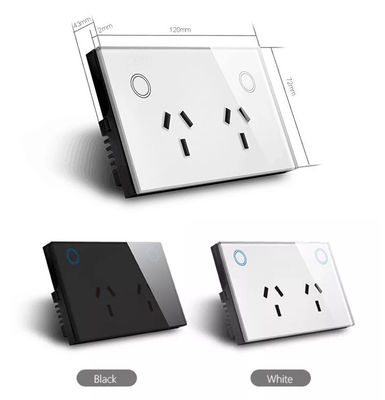 AU / US اساسي ذكي Wall Socket Outlet with Glass Panel Touch Power Point SAA الموافقة