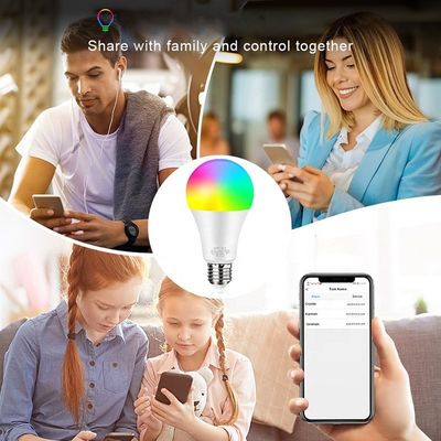 تعمل لمبات LED WiFi الذكية القابلة للتعتيم E26 مع Alexa Google Home 2700K-6500K RGBWW