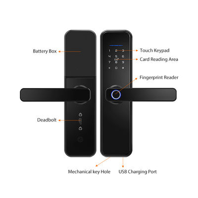 ROHS FCC ذكي Deadbolt Wifi قفل الباب الأمامي مع لوحة المفاتيح يعمل مع التطبيق