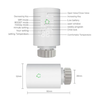 Tuya زيجبي3.0 WiFi ذكي TRV القابل للبرمجة ترموستات سخان متحكم في درجة الحرارة