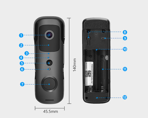 2.4G ذكي Hd Wifi كاميرا جرس الباب الأمن مع الرنين للرؤية الليلية صوت ثنائي الاتجاه